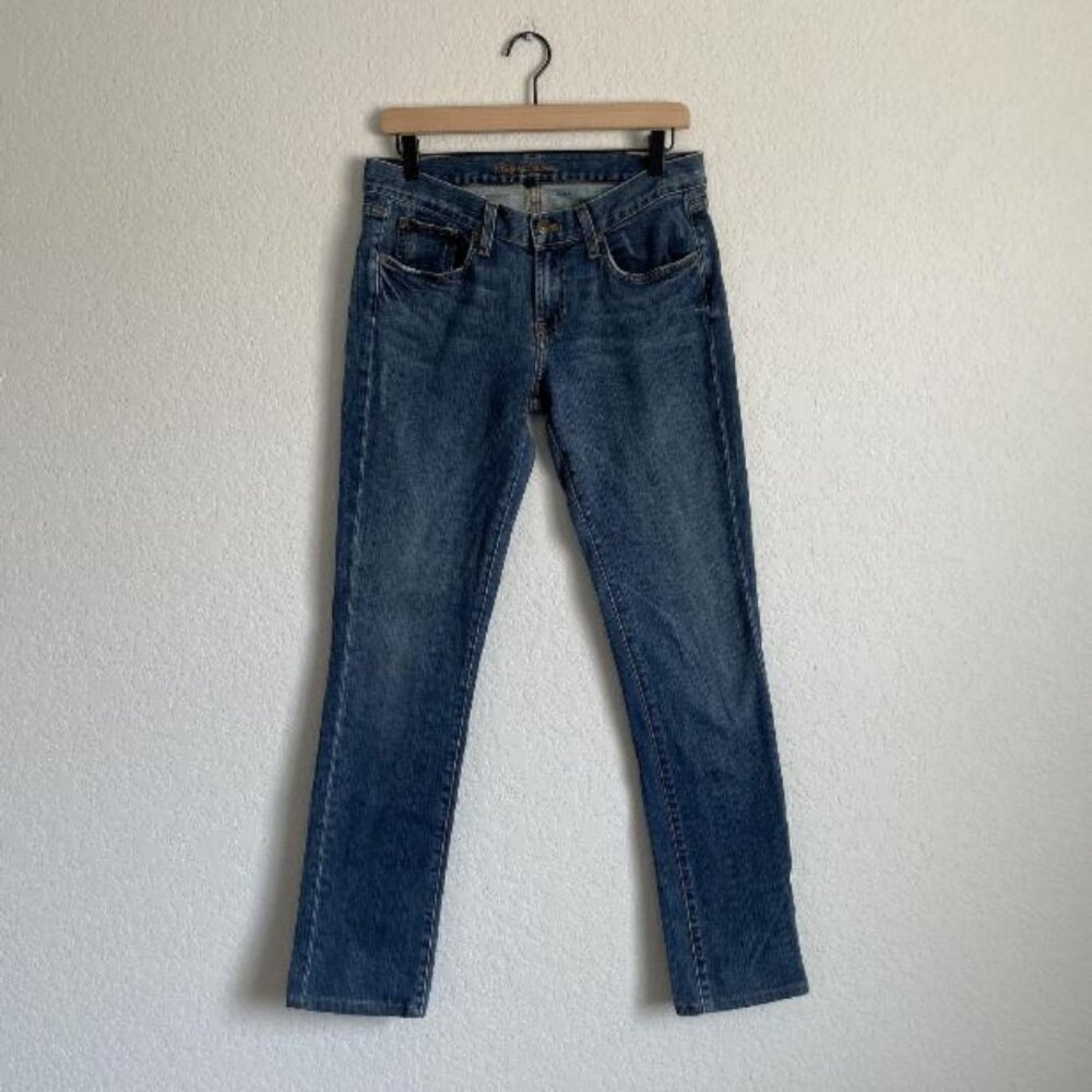 Ralph Lauren Jeans Womens 29 Blue Distressed Vintage Straight Leg Made USA Denim